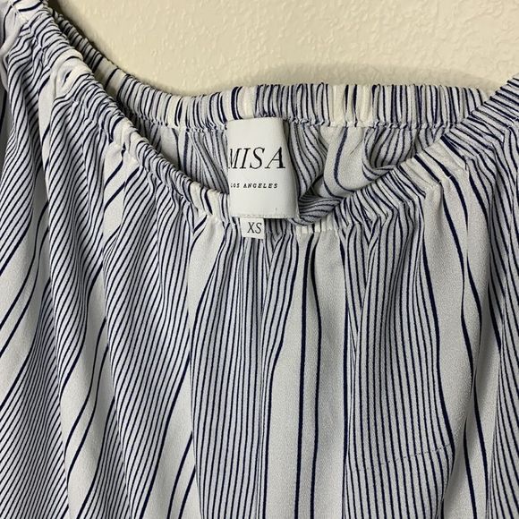 Misa Los Ángeles Brigit Off-the-shoulder Striped Top Size XS - Picture 9 of 12